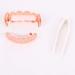 LUOZZY Electroplating Tooth Socket Teeth Sleeve Fake Brace Hip-hop Style Tooth Cover Party Supplies for Halloween Carnival (Rose Gold) - Buy Online on GoSupps.com