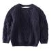 De feuilles Toddler Unisex Baby Cable Knit Pullover Sweater Chunky Knitted Jumper Knitwear with Warm Lining Yellow 8-9 Years Navy Blue
