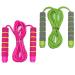 Jump Rope for Kids - Adjustable Soft Skipping Rope with Skin-Friendly Foam Handles for Kids, Boys, Girls, Children - Outdoor Fun Activity, Great Party Favor, Exercise Activity & Fitness Pink-Green