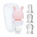 WYSLP Baby Silicone Fruit Food Mesh Feeder Pacifier-Teething Toys for Babies 0-3-4-6-12-18 Months Self-Feeding Soft Teether Utensils Infant Toddler Kids Girls Boys  Pink rosa