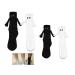POSLAB 2 Pair Magnetic Suction 3D Doll Couple Socks Unisex Funny Holding Hands Sock for Couple Friends Sisters One Size Black and White a