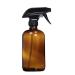Empty Amber Glass Spray Bottle - Large Capacity Container Durable Black Mist Sprayer for Essential Oils (250ml)
