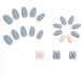 24pcs Short Coffin False Nails Grey Blue Glitter Sequins Press on Nails - Removable Glue-on Fake Nails for Women & Girls | Nail Art Accessories 0266Y37 - Buy Online on GoSupps.com