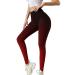 Sexy Bow Tie Workout Leggings High Waist Booty Ruched Yoga Pants Gradual Slim Footless Butt Lift Athletic Compression Tights Red Medium