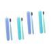 Healeved 4 pieces toothbrush set travel toothbrush toothbrushes for adult wheat hand ultra toothbrush gum care toothbrush long handle toothbrush box lovers pp-raw material