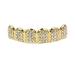 Gold teeth diamond grill punk toothbrushes teeth teeth top and underside face mouth for their teeth men women (color: glodes upper teeth) gold-plated upper teeth.