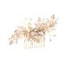 DOITOOL Gold Side Comb Hair Crystals Decor Alloy Hair Comb Hair Claw Hatchet Comb Floral Headpiece Crystal Flower Comb Rhinestone Headpiece Crystal Decor Accessories Pearl Bride