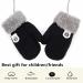0-3Y Kids Knitted Mittens with Hanging Neck String Thicken Soft Plush Thermal Winter Warm Gloves Full Finger Cycling Biking Sports Gloves for Baby Infant Children Toddler Girls Boys Black - Buy Online on GoSupps.com