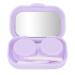 Contact Lens Case Portable Mini Contact Lens Travel Kit Case Soaking Box Container Storage Holder with Mirror(Purple)