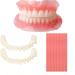 DIY Smile Denture Kit for Visual Use Upper & Lower Cosmetic Teeth with Gum Material Easy Home Cosmetic Denture for Parties Costumes or Personal Appearance Confidence