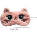 Cute Soft Plush Cat Sleeping Mask for Women & Girls | Funny Eye Cover Blindfold for Travel & Naps - Pink - Buy Online on GoSupps.com
