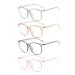 Nyggtyk 4 pieces Transparent frames for women cute cartoon frames fashionable frames plastic frame round frame glasses large glasses lentilless glasses