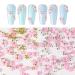 3D Flower Caviar Beads Nail Art Decals - White Pink Acrylic Charms with Pearl Beads for DIY Manicures - Buy Online on GoSupps.com