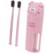 Zerodeko Cartoon Toothbrush Tumblers - Set of 2 Pink Bathroom Cups | Travel-Friendly Tooth Mugs (6.5x20.5 cm) - International Shipping Available - Buy Online on GoSupps.com