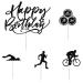 Triathlon Cupcake Toppers Sports Theme Cycling Cupcake Picks Swimming Cake Topper Running Cupcake Topper Party Decotation Supplies