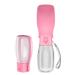Drinking bottle dogs 550ml: peteast foldable dog drinking bottle for on the go BPA-free dog cat pets pussy water bottle dog for hiking travel (pink)