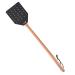 1 Pcs Leather Fly Swatter with Wood Handle Durable Heavy Duty Fly Insects Catcher for Indoor Outdoor Wooden Design Fly Killer Pest Control Bug Swatter Manual for Spiders Flies Bees Mosquitoes Black