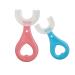 2 Pcs U-Shaped Kids Toothbrush, Premium Soft Manual Training Toothbrush for Kids 2-6 Years Old. (Blue+Pink)