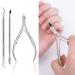Huture Haubzangen Short corner lifter nail shaver nail shatical tongue skin tongs with double spring nipper clipper pusher scrapst stainless steel nail tongs set manicure and pedicure tools kit silver