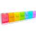 2 Pcs XL Weekly Pill Organizer - Arthritis Friendly Travel 7 Day Pill Box Large Vitamin & Supplement Case - Popup Open Design (Rainbow - Buy Online on GoSupps.com