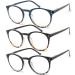 Vecien reading glasses 3 Stuecke springs hinge glasses matt finish for one crystal glasses give you ultra-clear visibility spring hinges sample design for men and women black white black yellow blue yellow 4.0 diopters