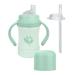green sprouts  Sprout Ware  Sip & Straw 6oz  6mo+  Plant-plastic  Platinum-cured Silicone  Dishwasher Safe  Grows with Baby  Tested for Hormones 6 ounces Sage