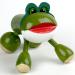 Ti massager frog lotus wood hand painted 10 x 10 x 8 cm