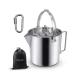 BeGrit Camping Coffee Pot Camping Pot Tea Kettle Stainless Steel Hiking Pot Portable Percolator Coffee Pot with Handles and with Lids for Camping Hiking Picnic