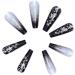 yuoseg Black Gradient Applique Diamond False Nails Long Coffin Nail Tips Detachable Press on Nails Glitter Diamond Nails Nail Art - Buy Online on GoSupps.com