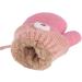 Infant Toddlers Winter Mittens with Cute Cartoon Design - Dual Layers Plush Padded Knitted Gloves for Baby Girls Boys 0-3 Years - Light Watermelon Red - Buy Online on GoSupps.com