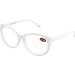 Oversize Women Reading Glasses | Magnified Cateye Vintage Jackie Oval | Clear Lens White 1.5x - Buy Online on GoSupps.com