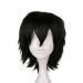 Skhaovs black wig men black short wig wig women unisex anime cosplay wig women men just wigs short synthetic wig short amine just a wig for cosplay 1 piece.