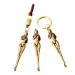 Zerodeko 3pcs Brass Ear Pick Miniture Decoration Keychain Tools Miniature Tools Dessert Spoons Micro Mini Sample Spoon Ear Pick Pendant Handcraft Car Pendant Brass Ear Pick Spoon Clean Gift