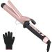 Curling Tongs Curling Wand 38mm Hair Curler Large Barrel Curling Iron for Long Thick Hair with Glove 120 C-210 C Adjustable Auto-Off