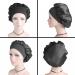 Satin Hair Bonnet for Women - Wide Elastic Band, Silk Shower Cap for Night Sleep and Curly Hair Protection - Black - Buy Online on GoSupps.com