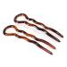 Parcelona French Sleek Tortoise Shell Large 3 1/2 Celluloid Made in France Wavy Crink U Shaped Set of 2 Chignon Hair Pin Sticks for Women and Girls  Made in France
