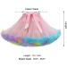 Women's Elastic Waist Chiffon Petticoat Puffy Tutu Tulle Skirt in Pink Rainbow - Buy Online on GoSupps.com