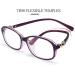 ACXZ Flexible TR90 Reading Glasses for Men & Women - Radiation Safe Stylish Purple & Black - Strength Options 1.0 to 3.0 - Buy Online on GoSupps.com