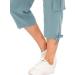 MoFiz Women's Loose Fit Cargo Capris with Pockets for Hiking - Grey Blue - X-Large - Buy Online on GoSupps.com