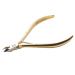 Rui Smiths Professional Cuticle Nippers  Gold-Plated Carbon Steel  French Handle  Single Spring  6mm Jaw (Full Jaw)