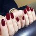 24pcs Dark Red Glossy False Nails Full Cover Short Acrylic Press on Fake Nails for Women and Girls