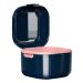 Dental prosthesis box false teeth container orthodontic tooth retention box portable denture cleaning box for travel retainer cleaning dentures clear braces mouth protection (blue)