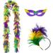 hgnxa Mardi Gras Costume Accessory Set Mardi Gras Tricolor Eyemask Feathers Headband Neckerchief for Womens Girls Cosplay Gift Purple - Buy Online on GoSupps.com