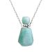 Ubrand Gemstone Perfume Bottle Pendant Essential Oil Diffuser Natural Crystal Agate Jewelry Rosary beads Long Necklace (Amazonite S)