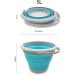 SAMMART 5L Collapsible Plastic Bucket - Portable Fishing Water Pail - Grey/Bright Blue - Buy Online on GoSupps.com