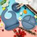 SilverStaar Baby Weaning Set - Silicone Suction Plate, Bowl, Spoon, Fork & Bib - Blue | Detachable Suction Base Feeding Set for Babies & Toddlers - Buy Online on GoSupps.com