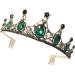 minkissy Vintage Crown Green Rhinestone Tiara with Comb Crystal Queen Headband for Wedding Pageant Prom Halloween Cosplay Party - Buy Online on GoSupps.com
