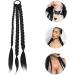 FRCOLOR Braid Wig Fake Braid Wig Black Clip on Braids Ponytail Straight Hair Wig Braid Wigs Straight Wigs Braided Wig Jet Black Wig Extended High Temperature Wire Extension 45X8CM Black - Buy Online on GoSupps.com