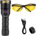 Alonefire SV47 12W 365nm UV Flashlight USB Rechargeable Long Range Ultraviolet Black Light Pet Urine Detector for Resin Curing Fishing Scorpion Minerals with UV Protective Glasses Battery Included - Buy Online on GoSupps.com