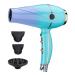 Hair Dryer 2000W Professional Powerful Hairdryer AC Motor Ionic Blow Dryer with Adjustable 2 Speed 3 Heat Settings 1 Key Cold air with 1 Diffuser and 2 Concentrator for Women&Men Purple Small Green